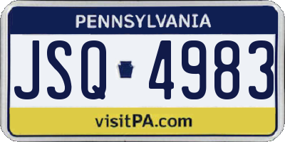 PA license plate JSQ4983