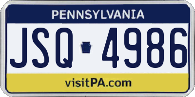 PA license plate JSQ4986