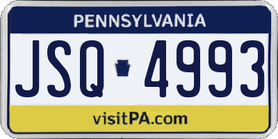 PA license plate JSQ4993