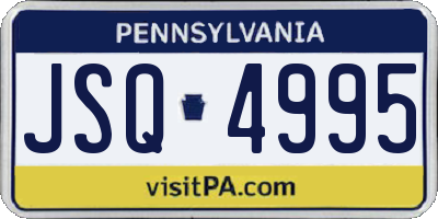 PA license plate JSQ4995