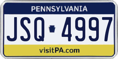 PA license plate JSQ4997