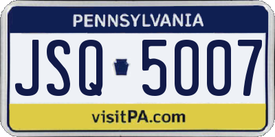 PA license plate JSQ5007