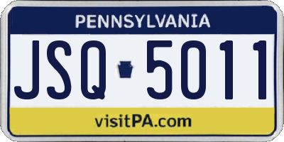 PA license plate JSQ5011