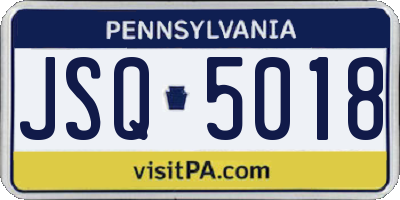 PA license plate JSQ5018