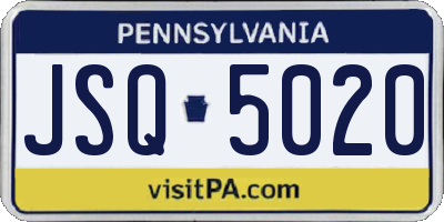 PA license plate JSQ5020