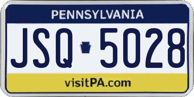 PA license plate JSQ5028