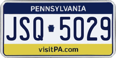 PA license plate JSQ5029
