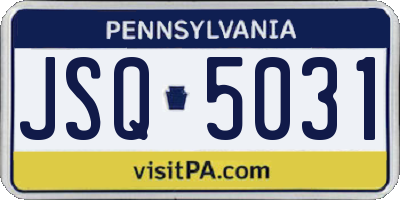 PA license plate JSQ5031