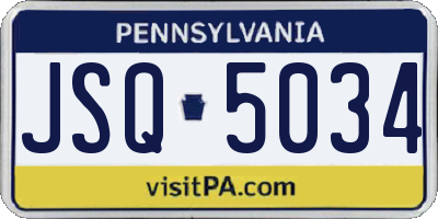 PA license plate JSQ5034
