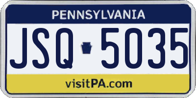 PA license plate JSQ5035