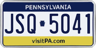 PA license plate JSQ5041