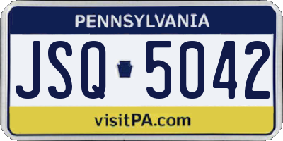 PA license plate JSQ5042