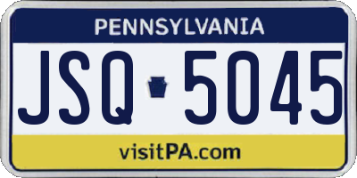 PA license plate JSQ5045