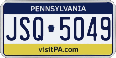 PA license plate JSQ5049