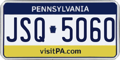 PA license plate JSQ5060