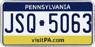 PA license plate JSQ5063