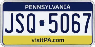 PA license plate JSQ5067