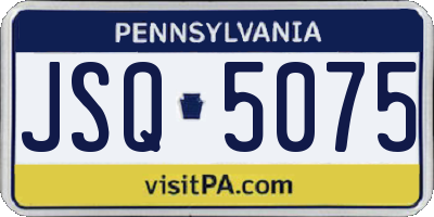 PA license plate JSQ5075