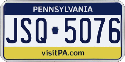 PA license plate JSQ5076