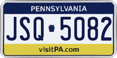 PA license plate JSQ5082