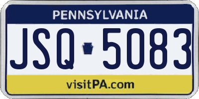 PA license plate JSQ5083