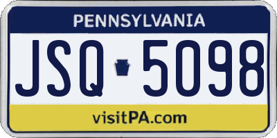 PA license plate JSQ5098