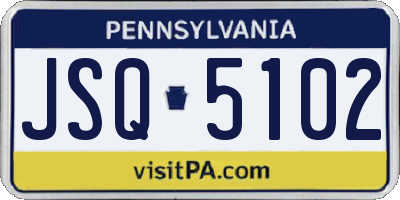 PA license plate JSQ5102