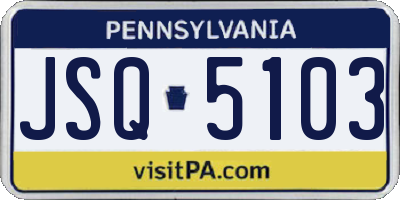 PA license plate JSQ5103