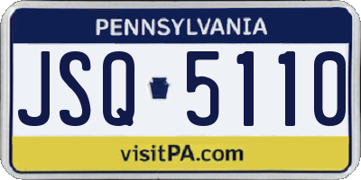 PA license plate JSQ5110