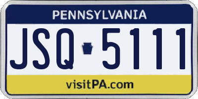 PA license plate JSQ5111
