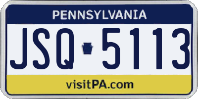PA license plate JSQ5113
