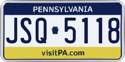 PA license plate JSQ5118
