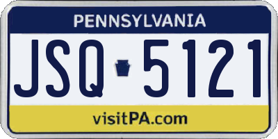 PA license plate JSQ5121
