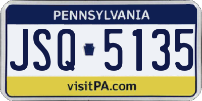 PA license plate JSQ5135