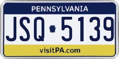 PA license plate JSQ5139