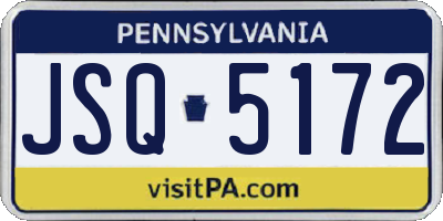 PA license plate JSQ5172