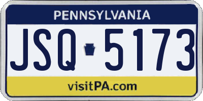PA license plate JSQ5173