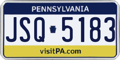 PA license plate JSQ5183