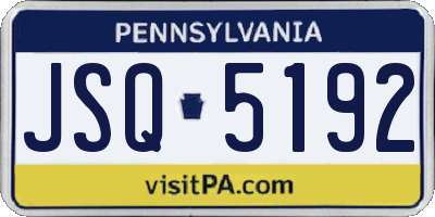 PA license plate JSQ5192