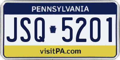 PA license plate JSQ5201