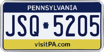 PA license plate JSQ5205