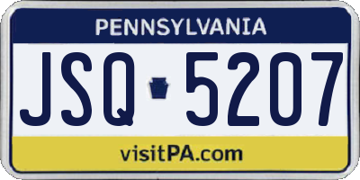 PA license plate JSQ5207