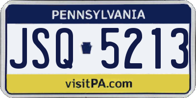 PA license plate JSQ5213