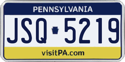 PA license plate JSQ5219