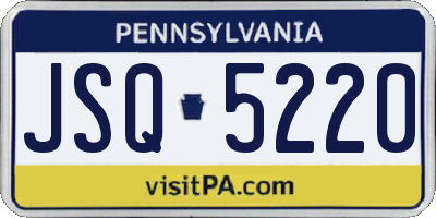 PA license plate JSQ5220
