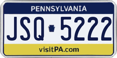 PA license plate JSQ5222