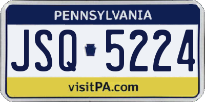 PA license plate JSQ5224