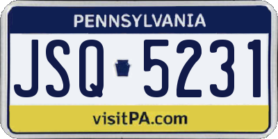 PA license plate JSQ5231