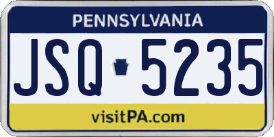 PA license plate JSQ5235