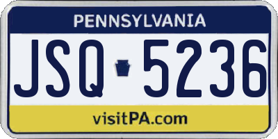 PA license plate JSQ5236